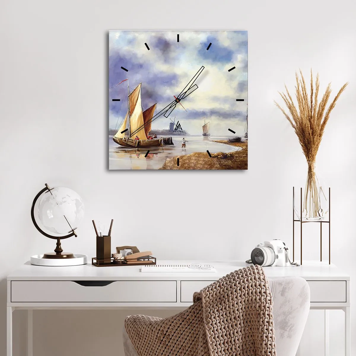 Wanduhr - Glasuhr - Die Rückkehr der Seeleute - 30x30 cm