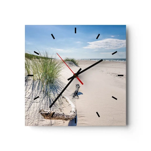 Wanduhr - Glasuhr - Der schönste Strand? Ostsee-Strand - 40x40 cm