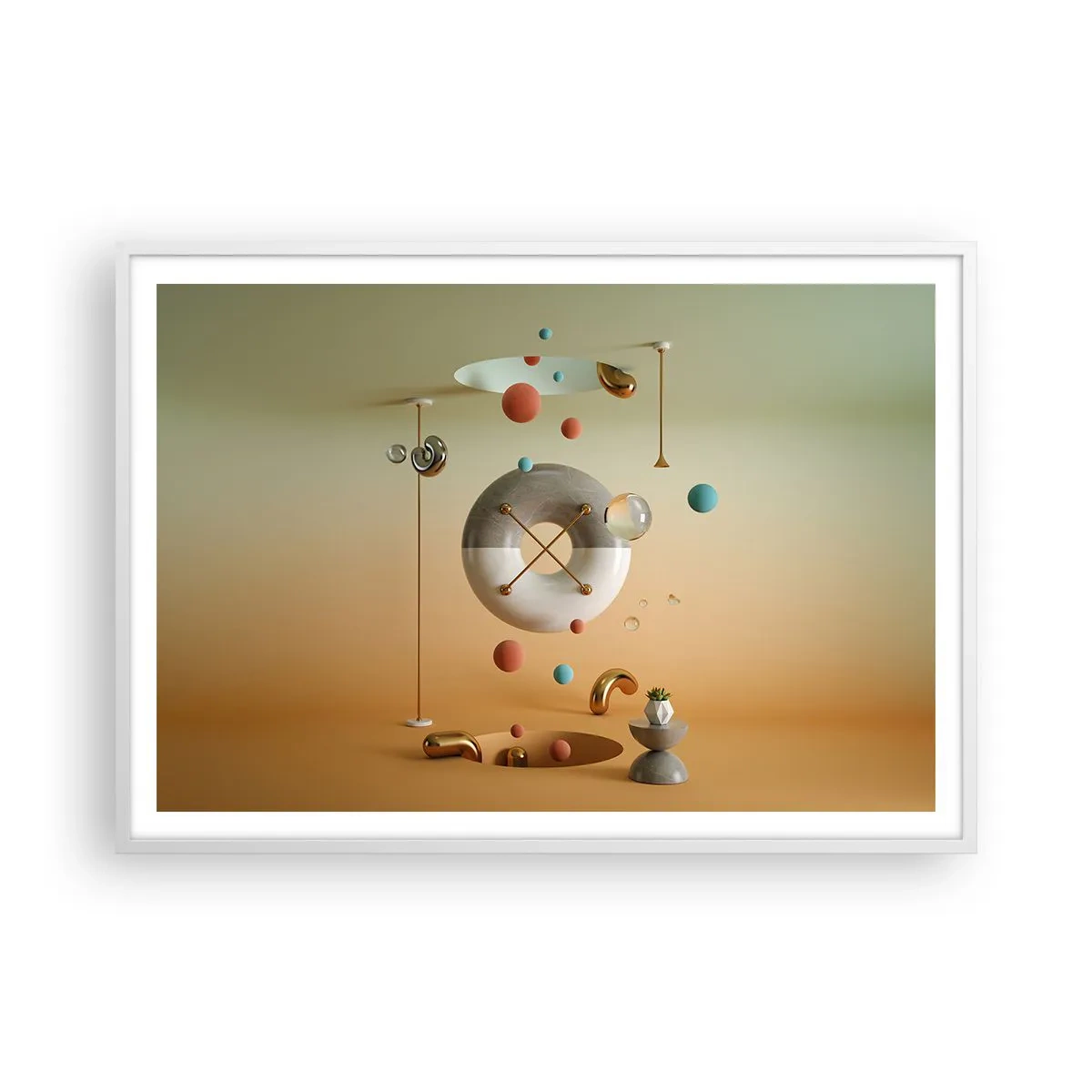 Poster in einem weißen Rahmen - Alles kann passieren - 100x70 cm