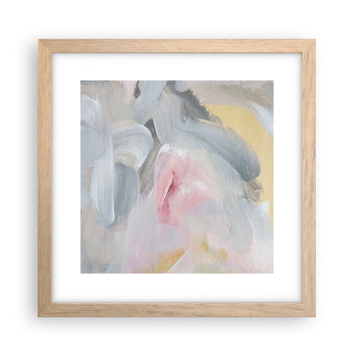 Poster in einem Rahmen aus heller Eiche - In einer Pastellwelt - 30x30 cm