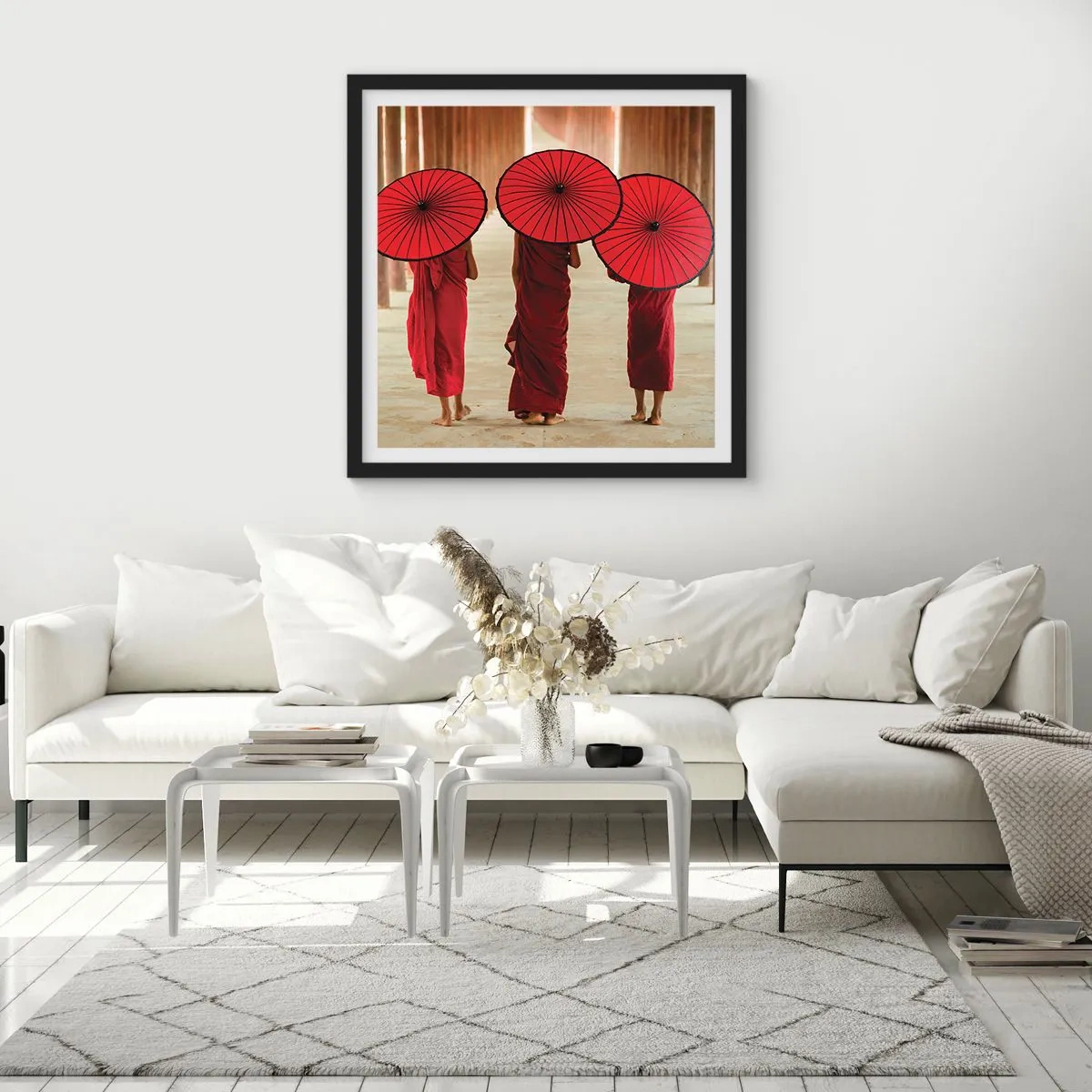 Poster in einem schwarzem Rahmen - Auf dem Weg ins Reine Land - 60x60 cm