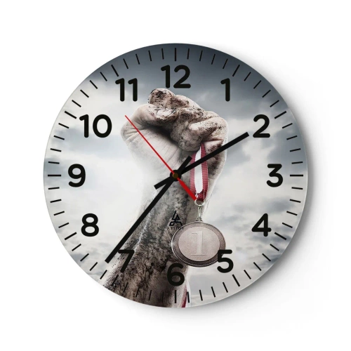Wanduhr - Glasuhr - Per aspera ad astra - 40x40 cm