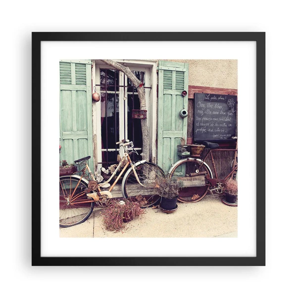 Poster in einem schwarzem Rahmen - Es lebe die Provinz - 40x40 cm