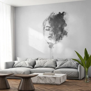 Selbstklebende Fototapete Deluxe Sticker - Wovon träumt das Mädchen - Porträt einer Frau, Das Gesicht einer Frau, Abstraktion - 500x350 cm