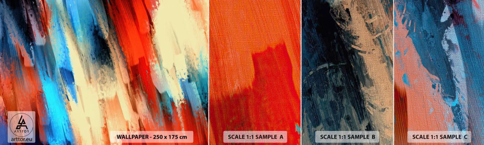 Fototapeten Muster Premium Canvas - Eine Kaskade von Farben - Abstraktion, Stück, Modernes Muster - 100x30 cm