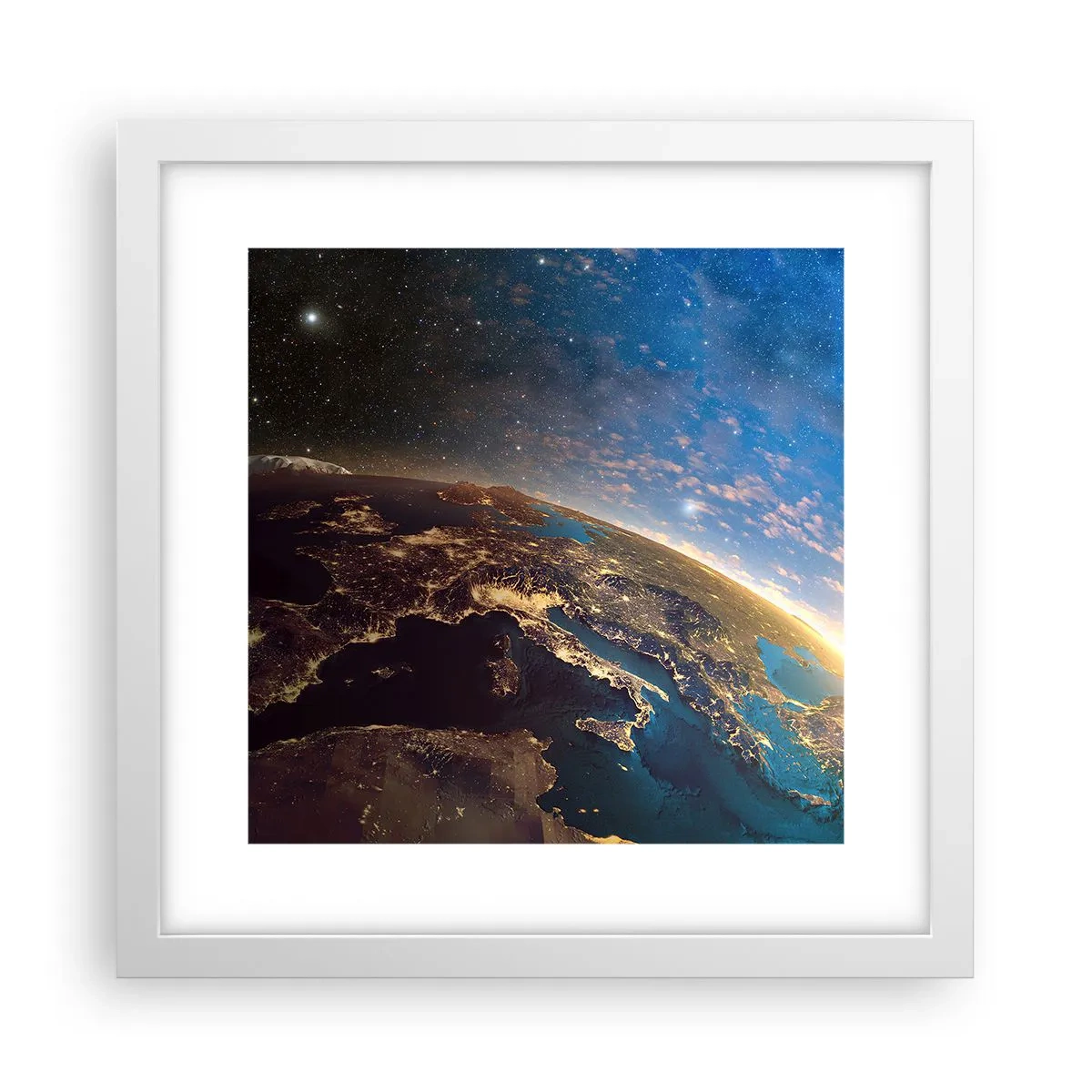 Poster in einem weißen Rahmen - Schauen wir uns aus der Ferne an - 30x30 cm