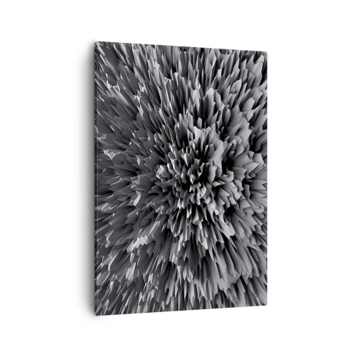 Bild auf Leinwand - Leinwandbild - Abstrakte Struktur in Grautönen - 50x70cm - Härter kann es nicht werden - Moderne Wanddekoration für Wohnzimmer und Schlafzimmer ARTTOR