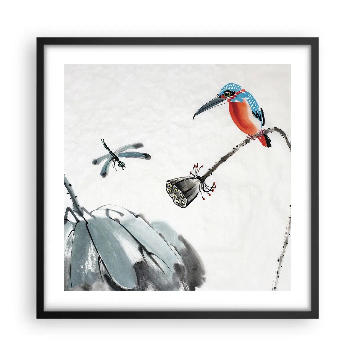 Poster in einem schwarzem Rahmen - Das Leben der Wiese - 50x50 cm