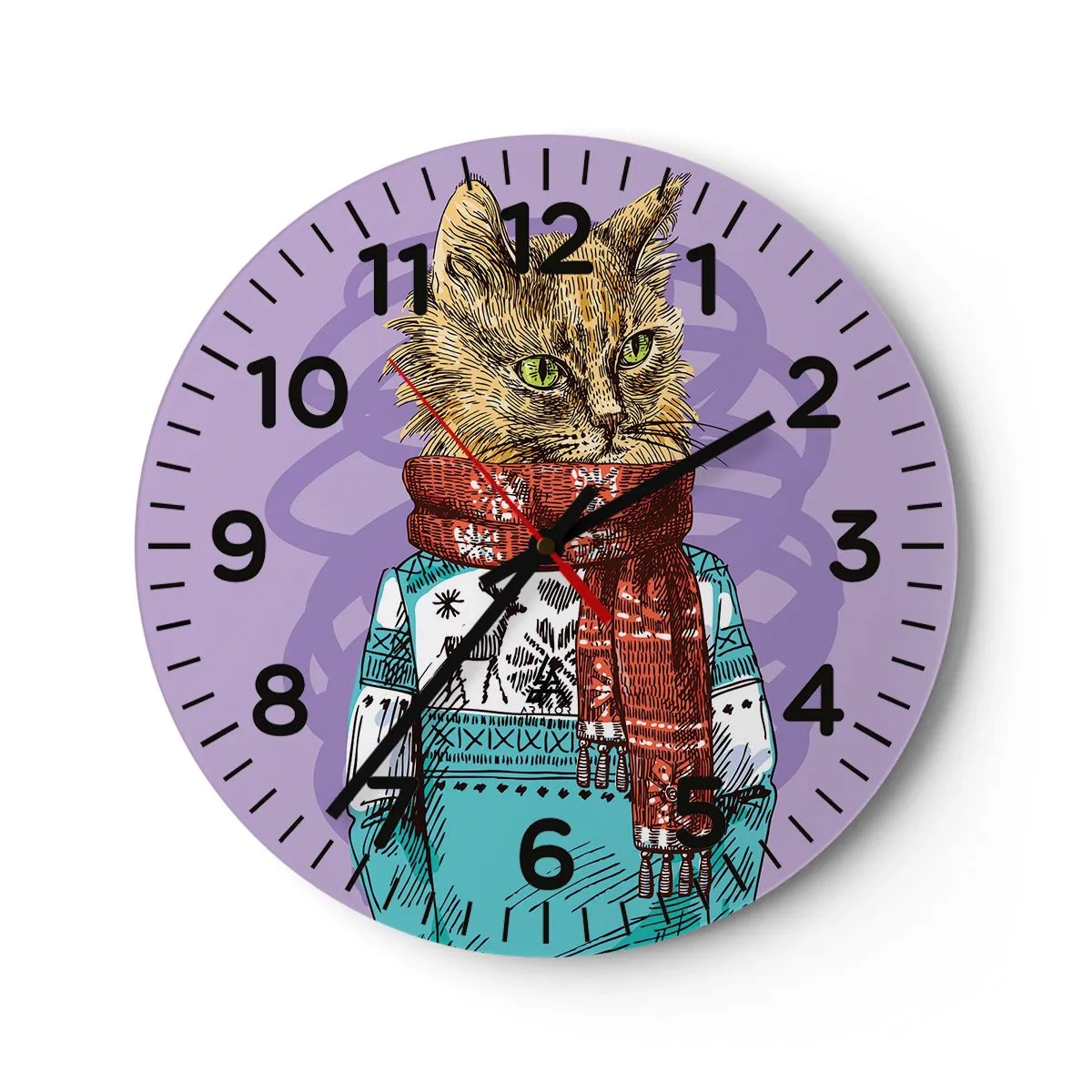 Wanduhr - Glasuhr - Die Katze nicht nur in Schuhen - 40x40 cm