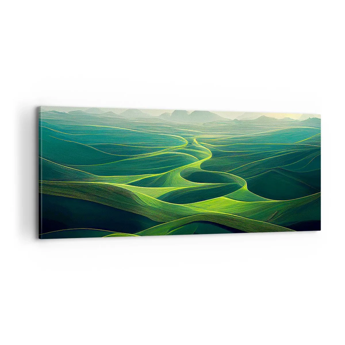 Bild auf Leinwand - Leinwandbild - In den grünen Tälern - 100x40 cm