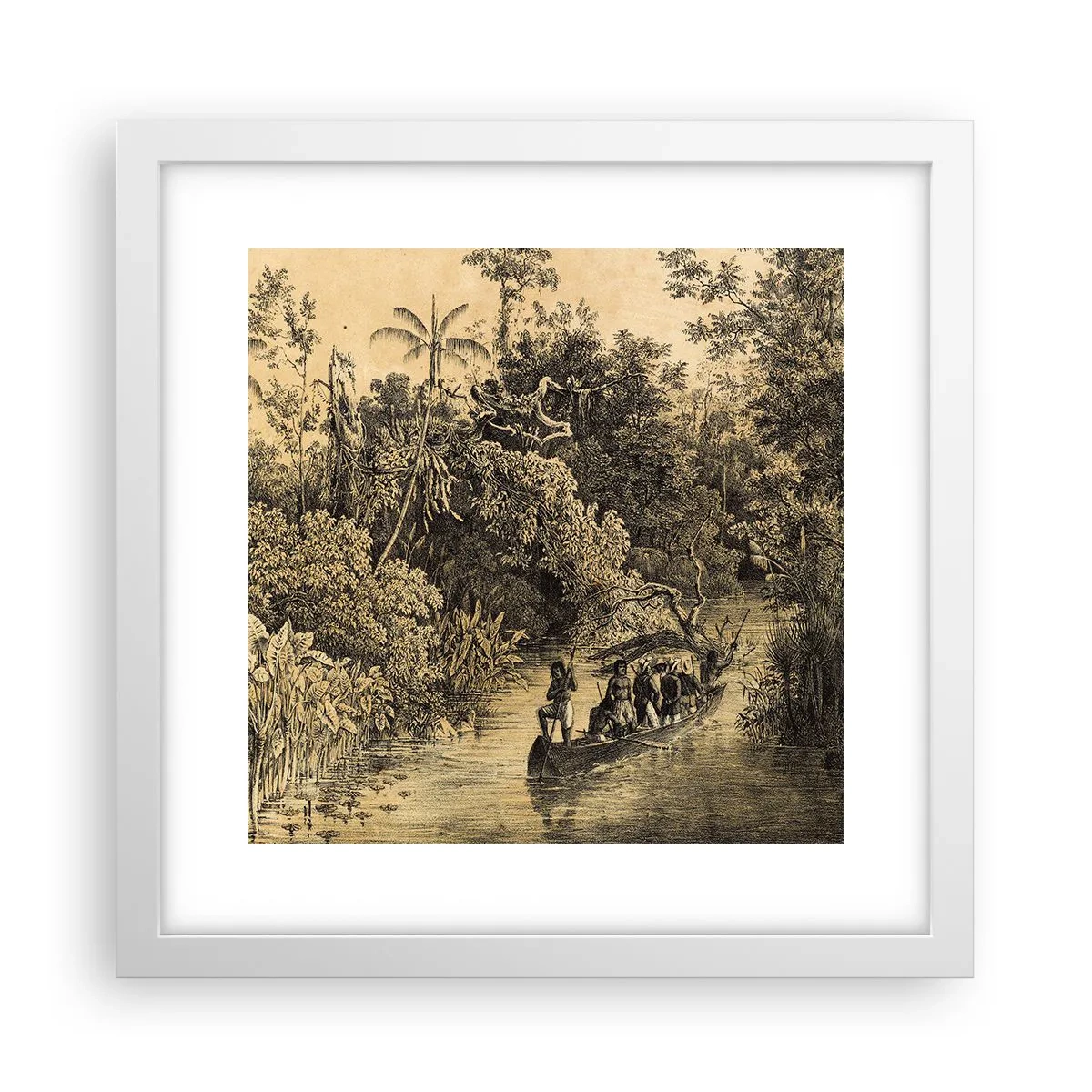 Poster in einem weißen Rahmen - Expedition zur Quelle - 30x30 cm