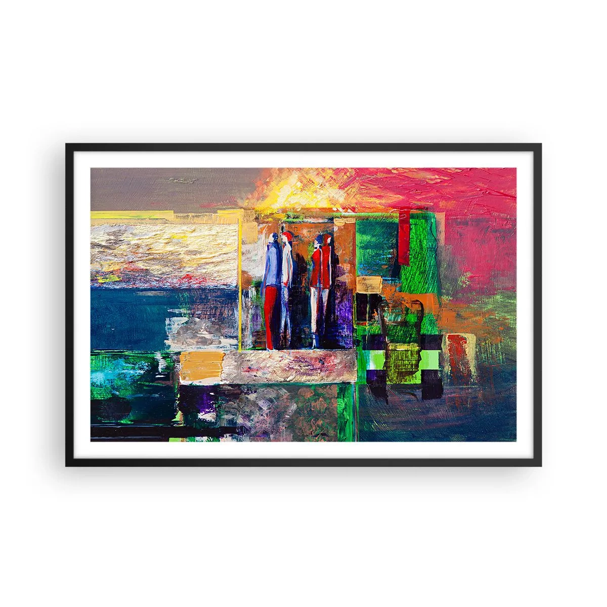 Poster in einem schwarzem Rahmen - Beziehungen und Emotionen - 91x61 cm