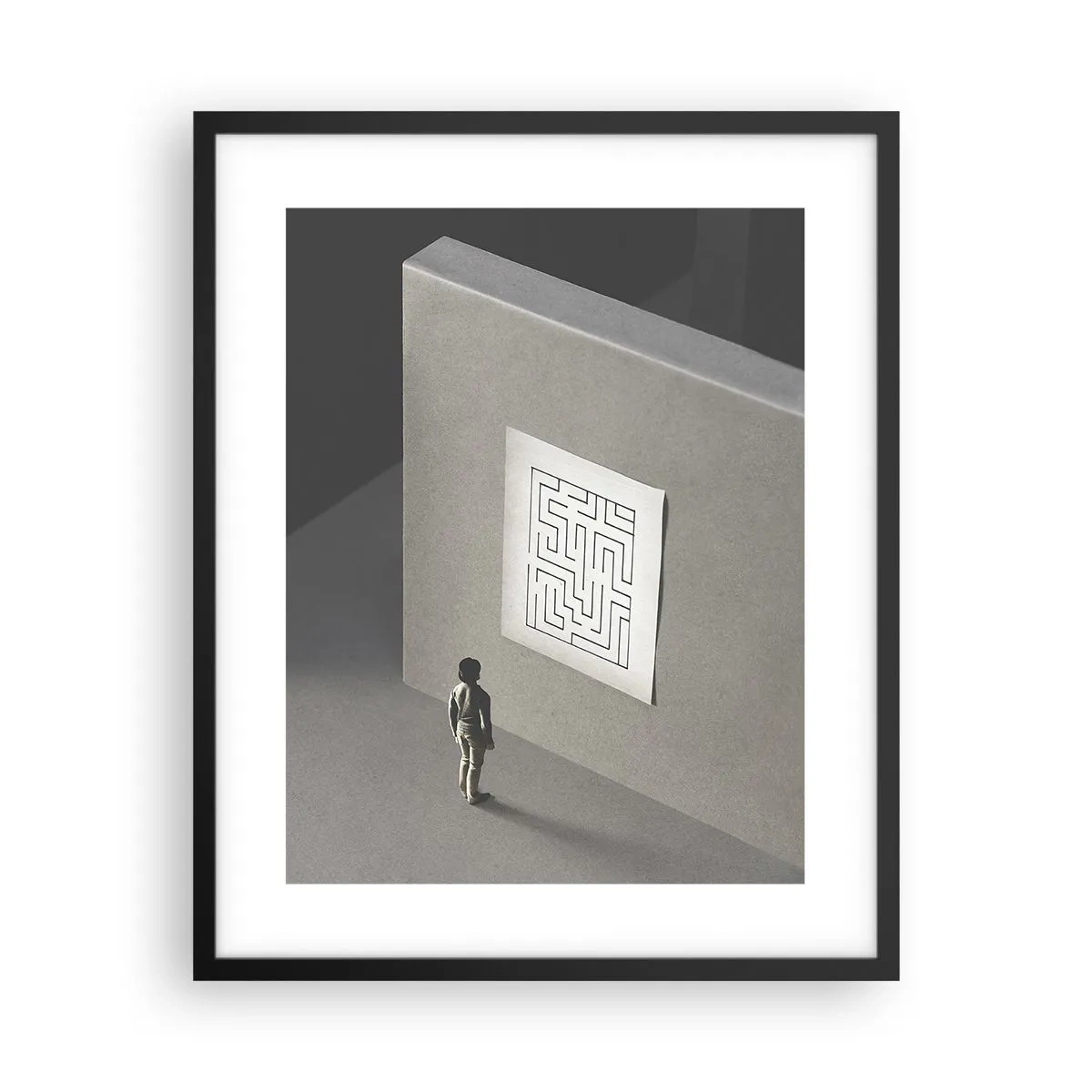 Poster in einem schwarzem Rahmen - Aber wo bin ich? - 40x50 cm