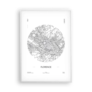 Poster in einem weißen Rahmen - Anatomie von Florenz - 70x100 cm