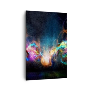 Bild auf Leinwand - Leinwandbild - Bunte Lichtblitze in einer abstrakten Komposition - 80x120cm - Freudig gegen die Dunkelheit - Moderne Wanddekoration für Wohnzimmer und Schlafzimmer ARTTOR
