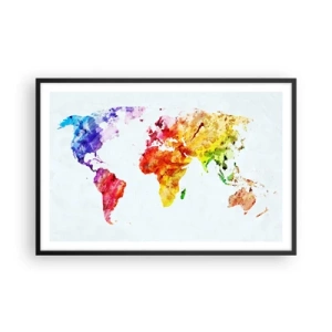 Poster in einem schwarzem Rahmen - Alle Farben der Welt - 91x61 cm
