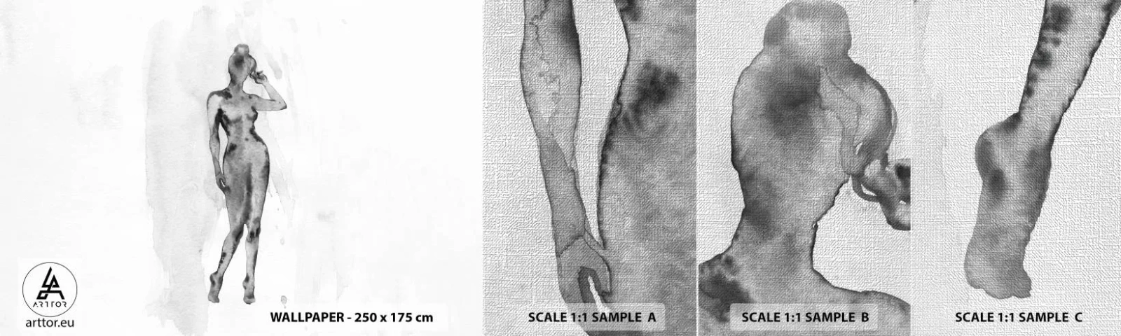 Fototapeten Muster Premium Canvas - Eine Studie über das Ideal der Weiblichkeit - Frau, Weiblicher Körper, Grafik - 100x30 cm