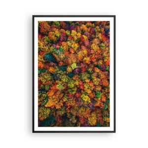 Poster in einem schwarzem Rahmen - Blumenstrauß aus Herbstbäumen - 70x100 cm