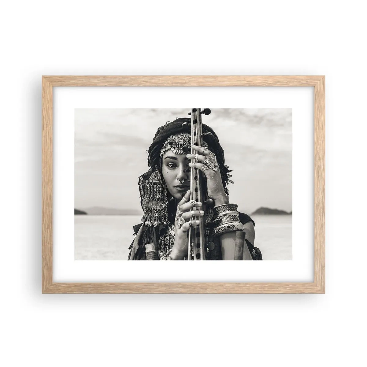 Poster in einem Rahmen aus heller Eiche - Die Musik des Orients selbst - 40x30 cm