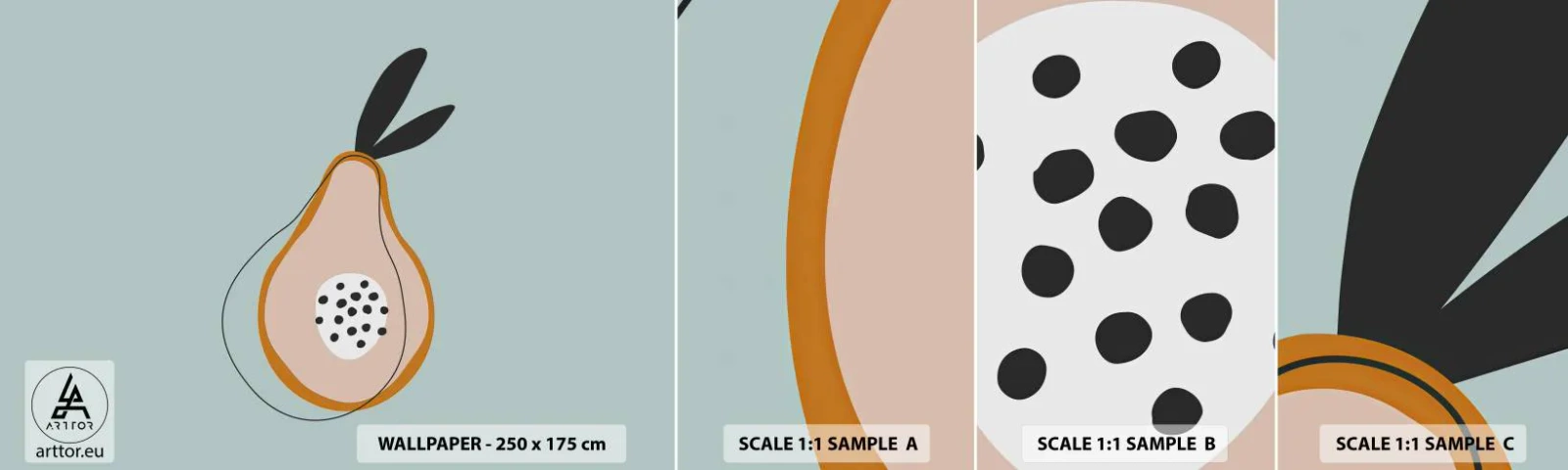 Fototapetenmuster Standard Eco - Durchdringe die Natur der Dinge - Grafik, Birne, Stück - 100x30 cm