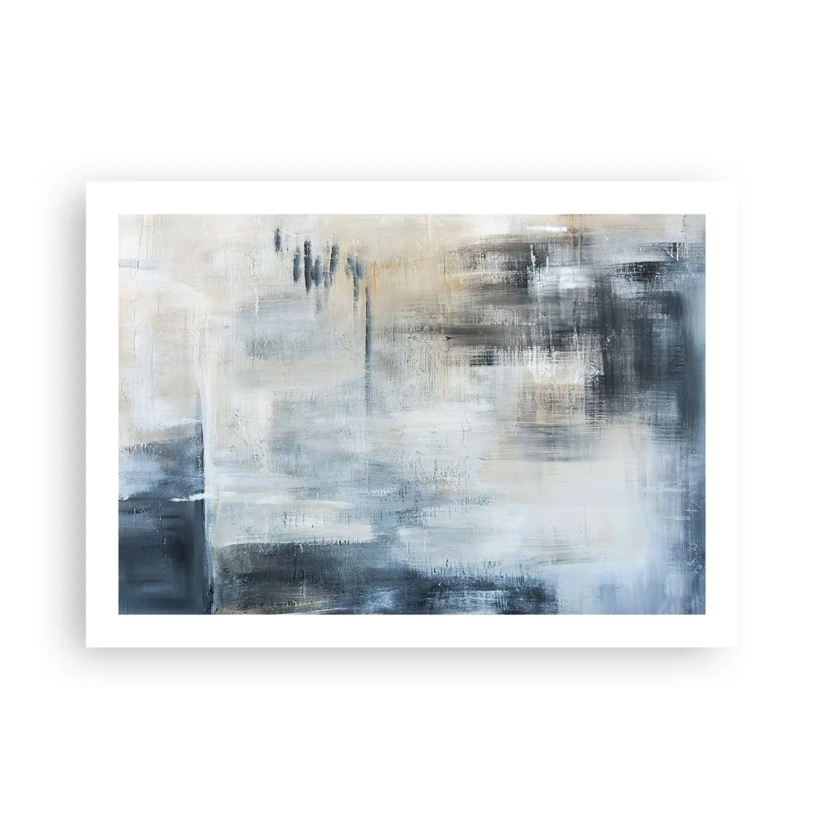 Poster - Hinter dem blauen Vorhang - 70x50 cm