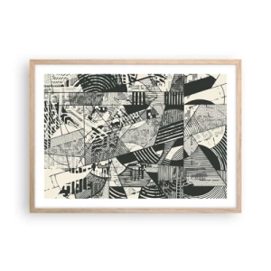 Poster in einem Rahmen aus heller Eiche - Die Dynamik der Gegenwart - 70x50 cm