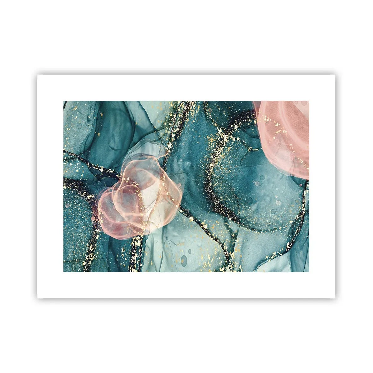 Poster - Seidenblau, Tüllrosa - 40x30 cm