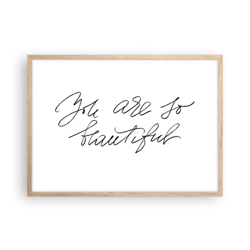 Poster in einem Rahmen aus heller Eiche - Glauben Sie wirklich ... - 70x50 cm