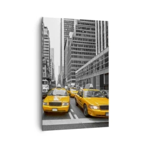 Bild auf Leinwand - Leinwandbild - Gelbe Taxis auf den Straßen von New York - 80x120cm - Wir färben die Stadt - Moderne Wanddekoration für Wohnzimmer und Schlafzimmer ARTTOR