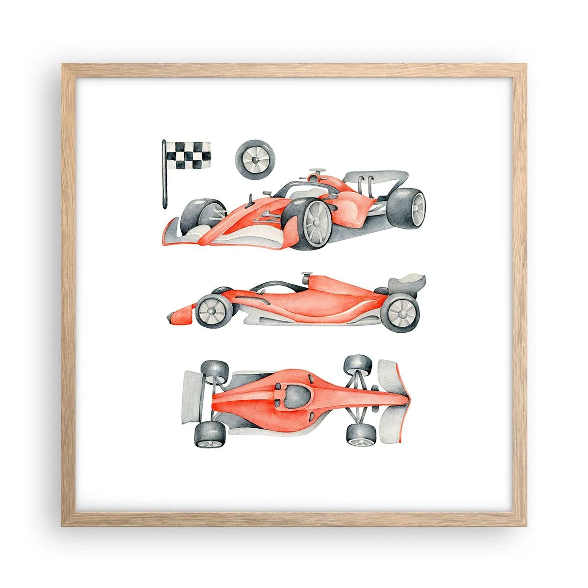 Poster in einem Rahmen aus heller Eiche - Dem Traum folgen - 50x50 cm