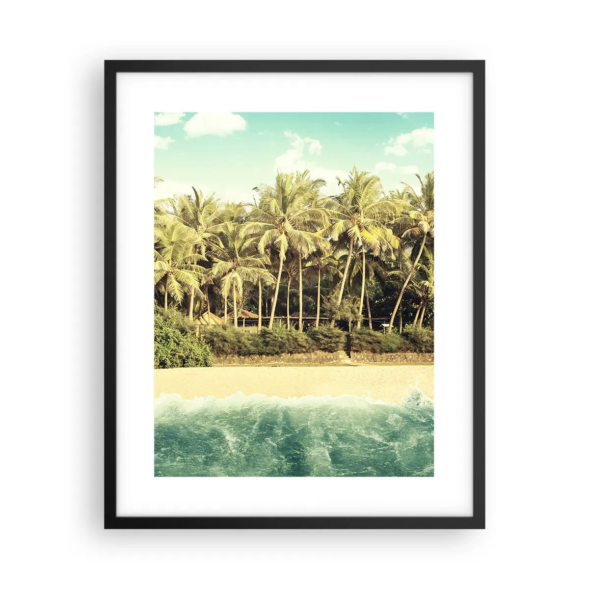 Poster in einem schwarzem Rahmen - Wie wäre es hier? - 40x50 cm