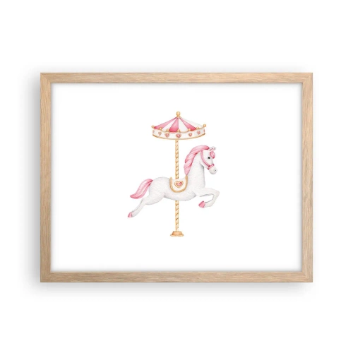 Poster in einem Rahmen aus heller Eiche - Er legte los - 40x30 cm