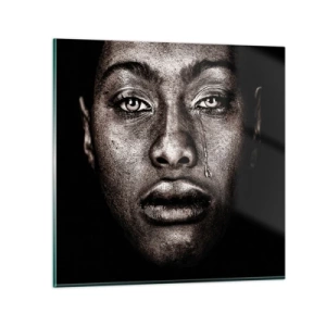 Glasbild - Bild auf glas - Eine Träne - 70x70 cm