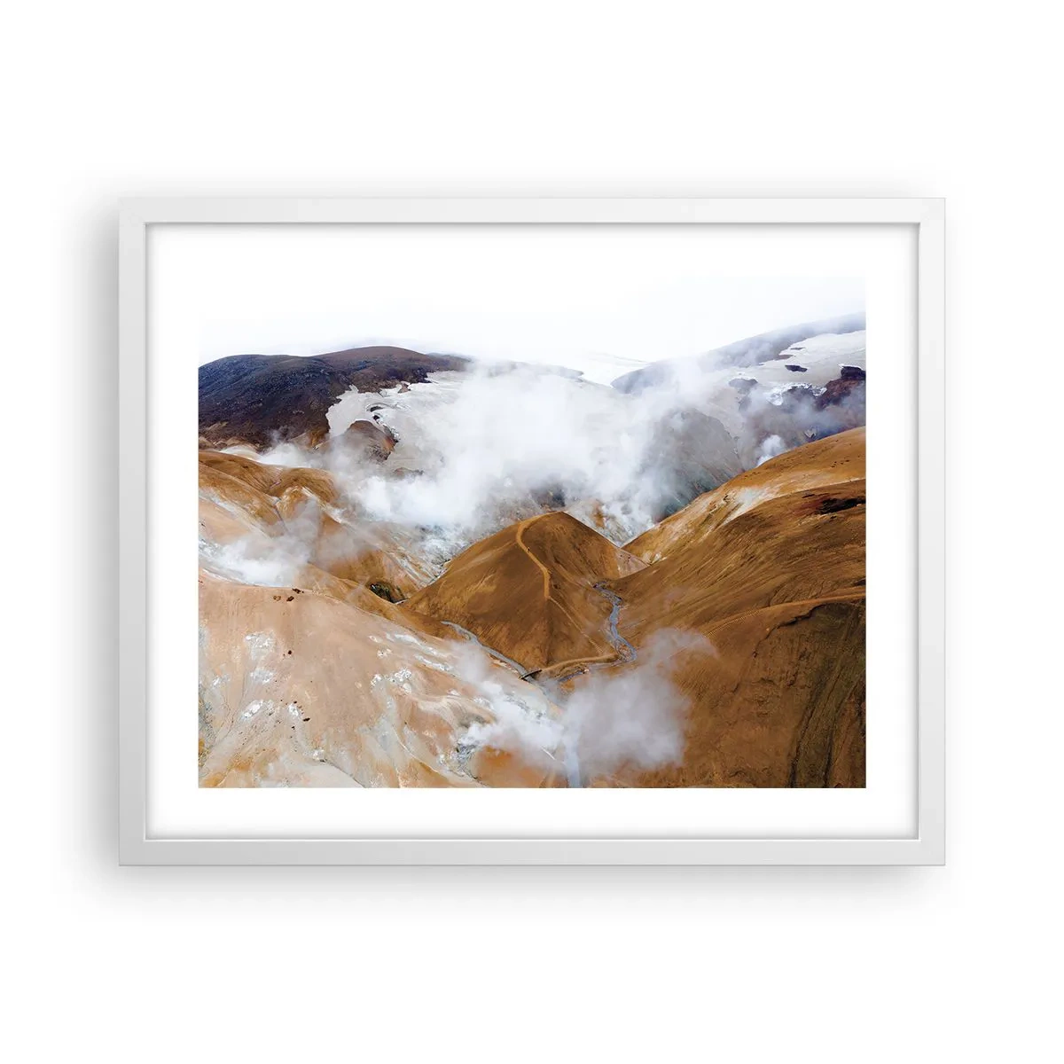 Poster in einem weißen Rahmen - Islands rohe Schönheit - 50x40 cm