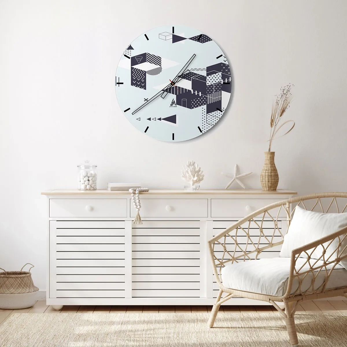 Wanduhr - Glasuhr - In der Seele eines Mathematikers - 30x30 cm