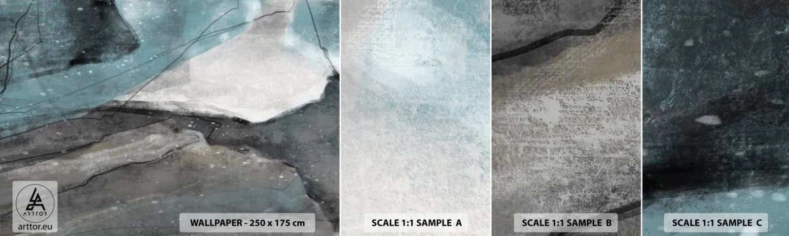 Fototapeten Muster Selbstklebend Deluxe Sticker - Abstraktion: Felsen und Eis - Minimalismus, Stück, Modern - 100x30 cm