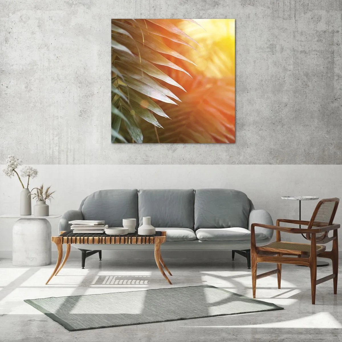 Glasbild - Bild auf glas - Morgen im Dschungel - 70x70 cm