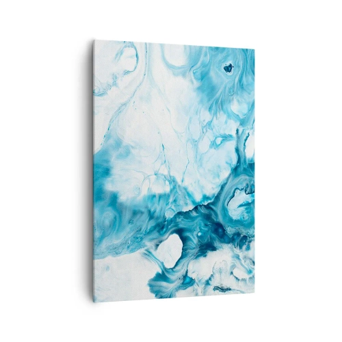 Bild auf Leinwand - Leinwandbild - Abstraktes Muster in Blautönen - 70x100cm - Blaues Konzert - Moderne Wanddekoration für Wohnzimmer und Schlafzimmer ARTTOR