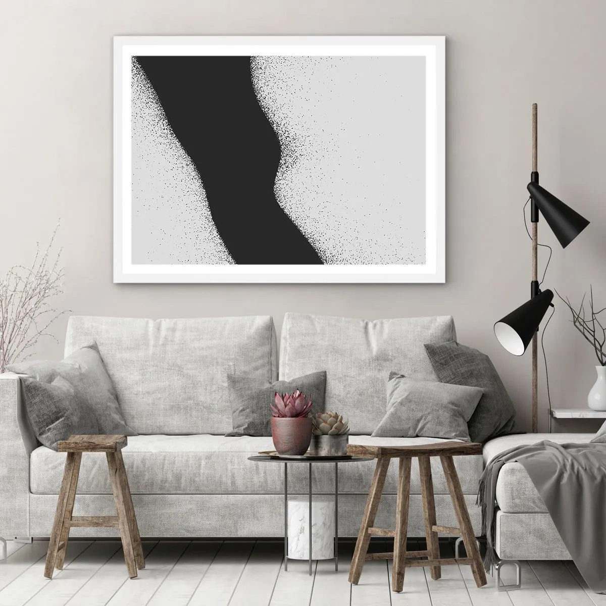 Poster in einem weißen Rahmen - Flüssiges Gleichgewicht - 70x50 cm