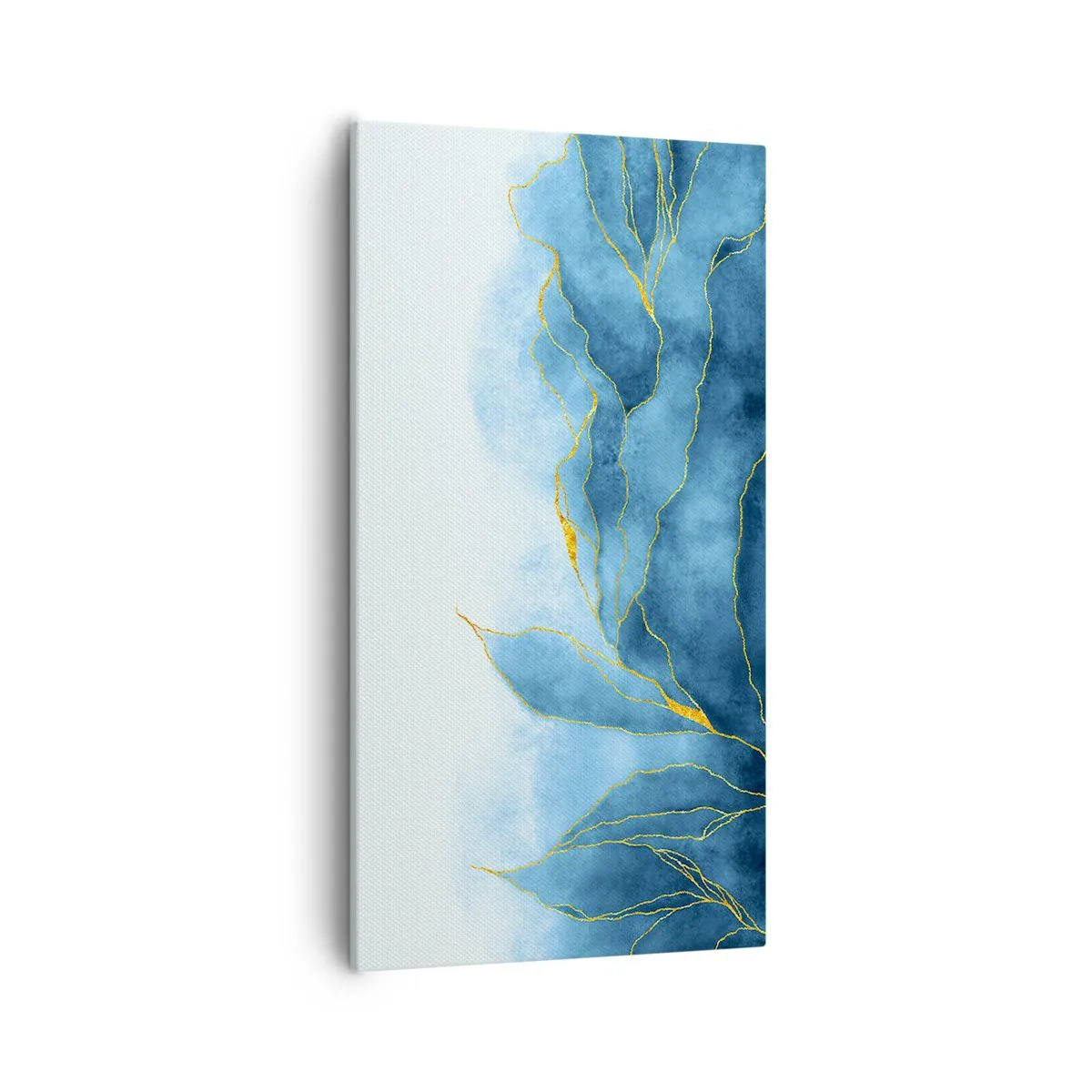 Bild auf Leinwand - Leinwandbild - Blau im Gold - 55x100 cm