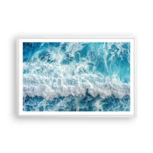 Poster in einem weißen Rahmen - Freudig und springend - 91x61 cm