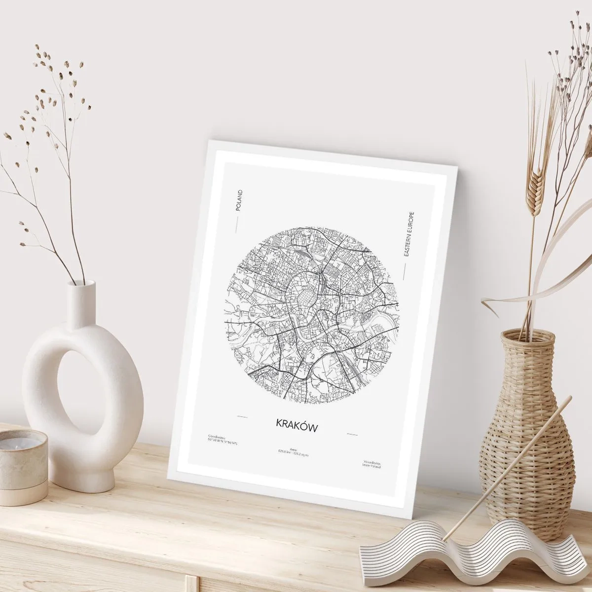 Poster in einem weißen Rahmen - Anatomie von Krakau - 30x40 cm