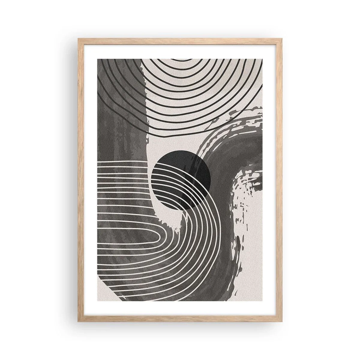 Poster in einem Rahmen aus heller Eiche - Oval gewinnt - 50x70 cm