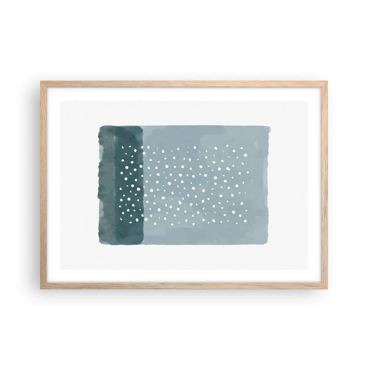 Poster in einem Rahmen aus heller Eiche - Auf Blau gewachsen - 70x50 cm