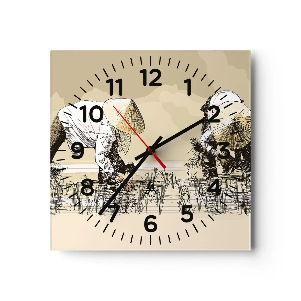 Wanduhr - Glasuhr - Erfolgreiche Ernte - 40x40 cm