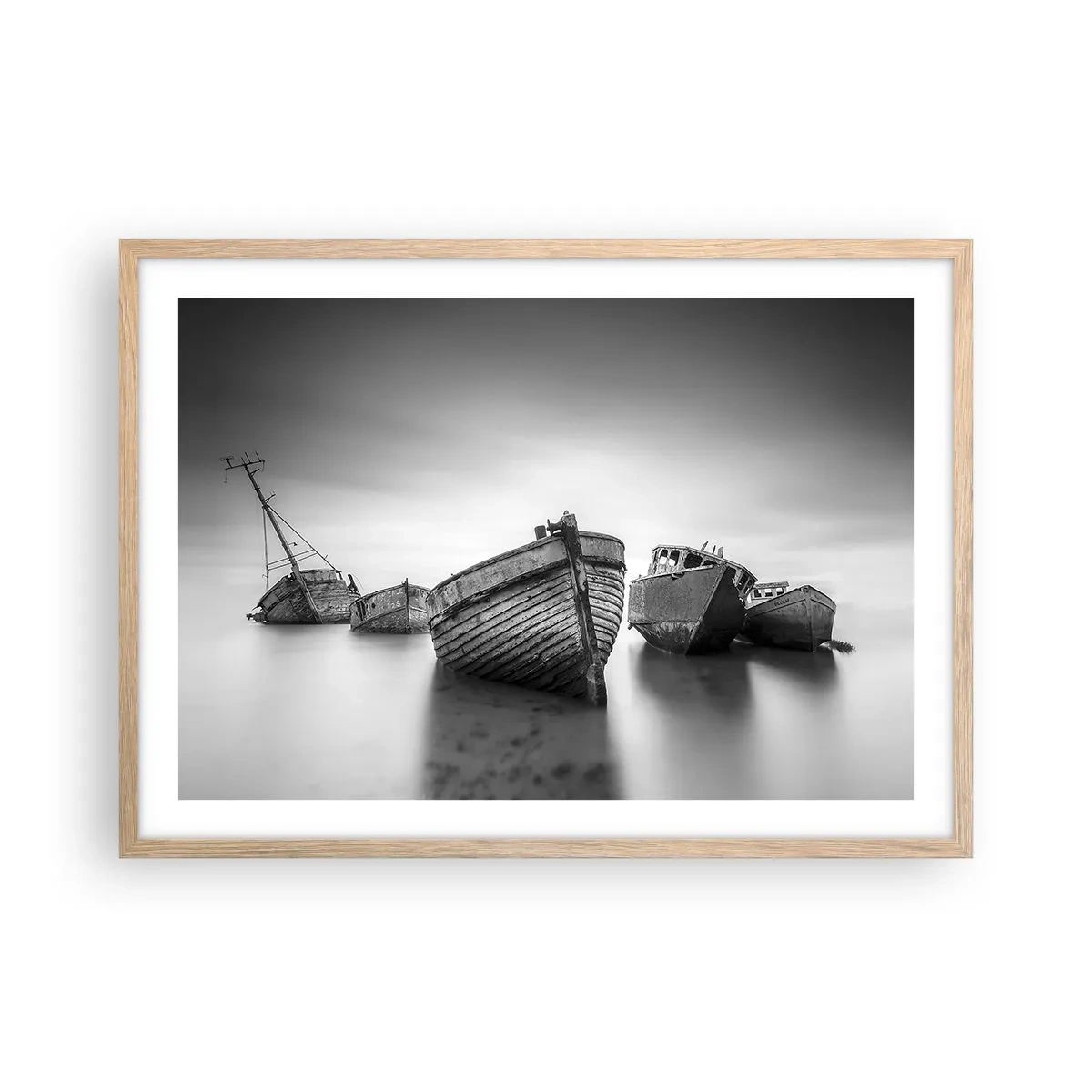 Poster in einem Rahmen aus heller Eiche - Nur Erinnerungen ... - 70x50 cm