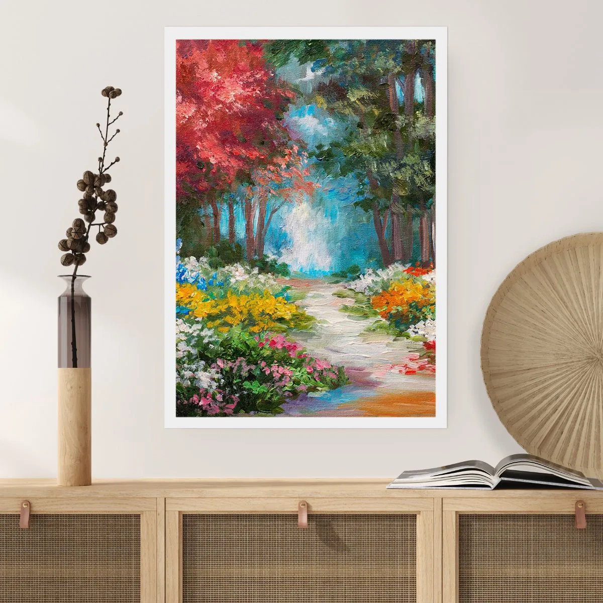 Poster - Waldgarten, Blumenwald - 30x40 cm
