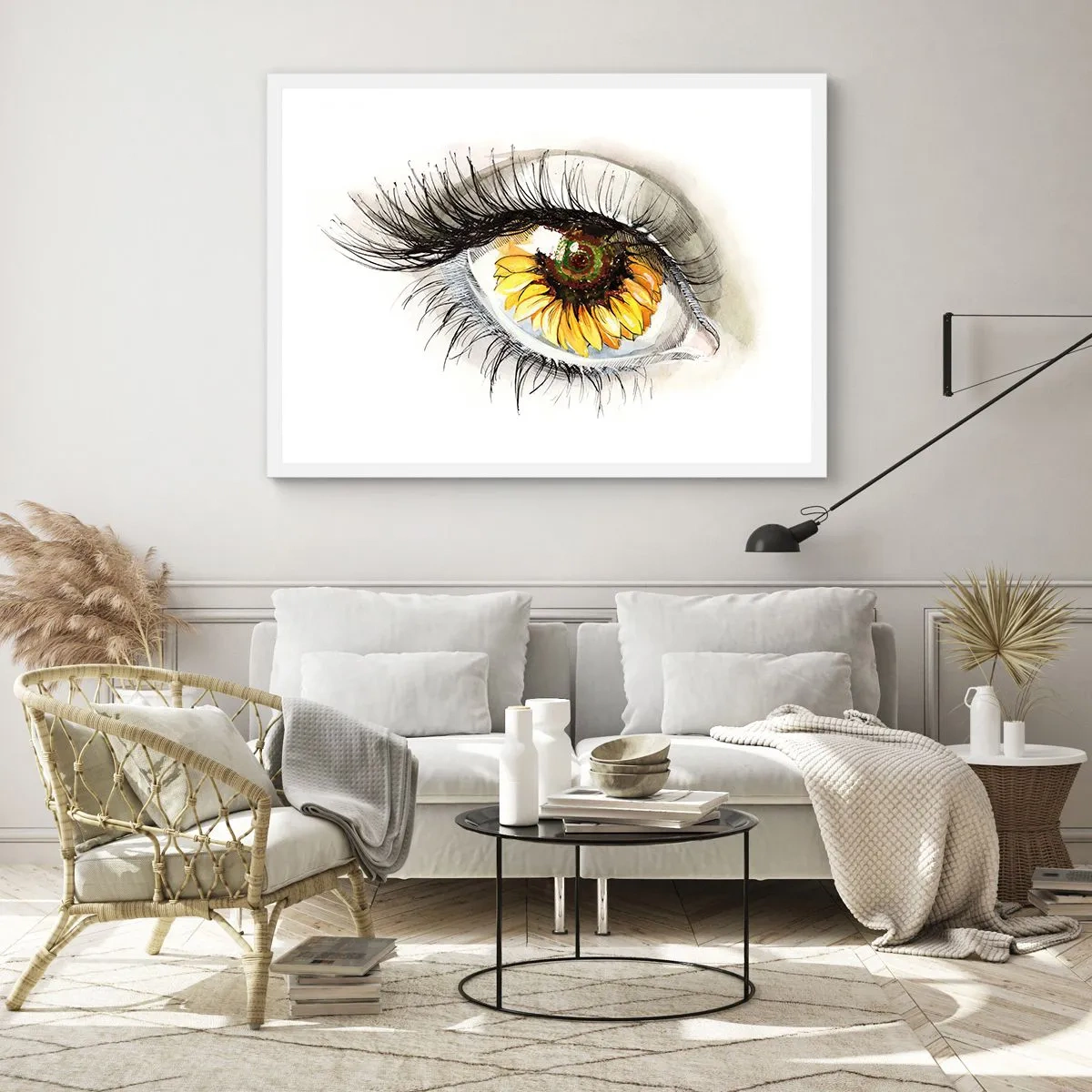 Poster in einem weißen Rahmen - Ein Look so heiß wie der Sommer - 100x70 cm