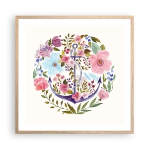 Poster in einem Rahmen aus heller Eiche - Guter Traum eines Seemanns - 60x60 cm