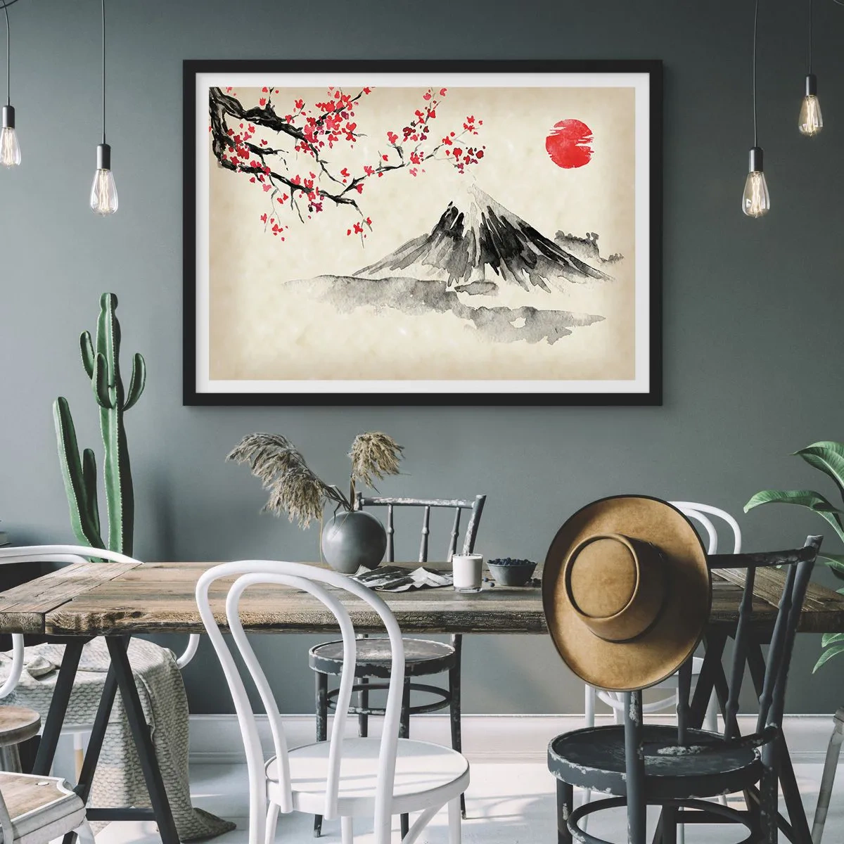 Poster in einem schwarzem Rahmen - Liebe Japan - 40x30 cm